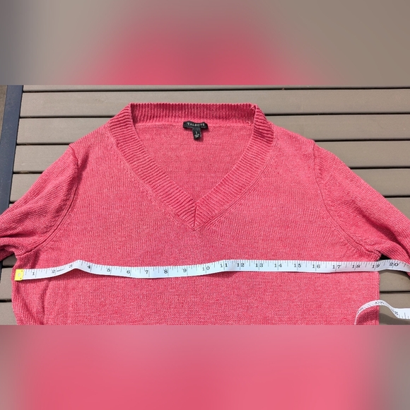 Talbots Raspberry V-Neck Knit - Picture 2 of 4